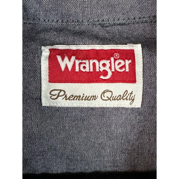 Men’s Wrangler Green Blue Plaid Long Sleeve Button Down Flannel Size Large - Picture 4 of 7